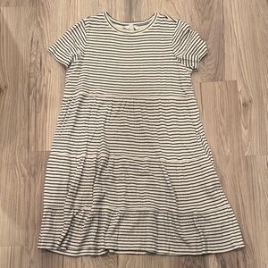 Loft tiered dress - medium - navy and white